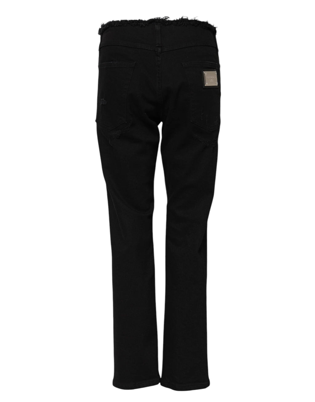 Dolce & Gabbana Black Cotton Mid Waist Flared Denim Jeans by Dolce & Gabbana