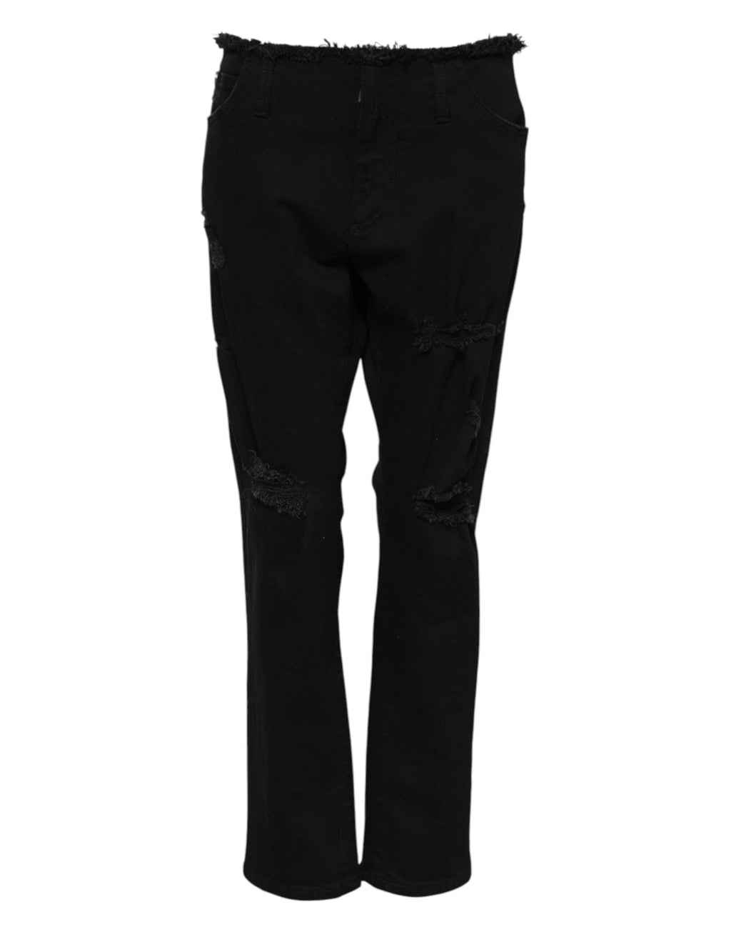 Dolce & Gabbana Black Cotton Mid Waist Flared Denim Jeans by Dolce & Gabbana