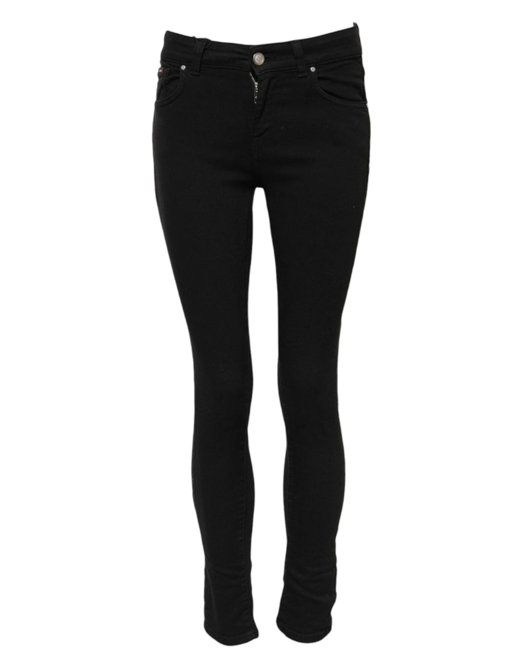 Dolce & Gabbana Black Cotton Skinny Mid Waist Denim Jeans by Dolce & Gabbana