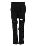 Dolce & Gabbana Black Cotton Tattered Mid Waist Denim Jeans by Dolce & Gabbana