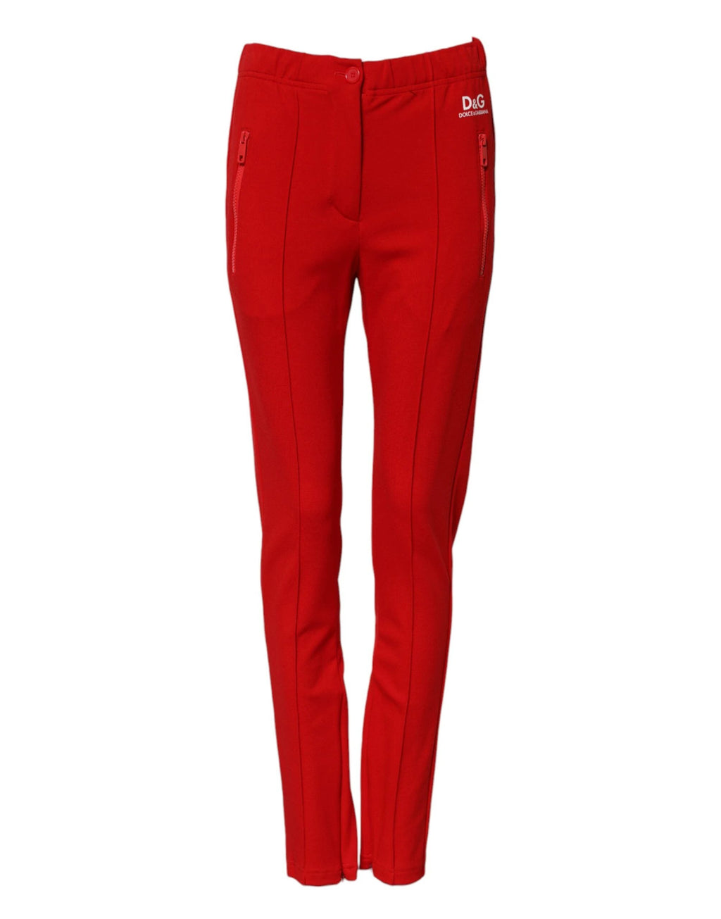 Dolce & Gabbana Red Mid Waist Slim Fit Pants by Dolce & Gabbana
