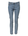 Dolce & Gabbana Blue Cotton PRETTY MidWaist Skinny Denim Jeans by Dolce & Gabbana