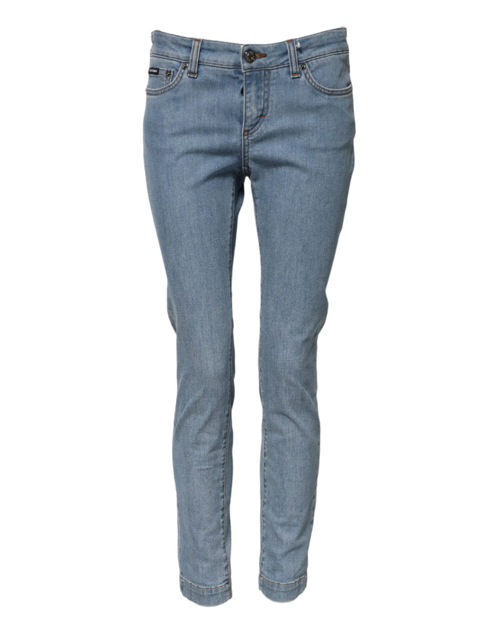 Dolce & Gabbana Blue Cotton PRETTY MidWaist Skinny Denim Jeans by Dolce & Gabbana