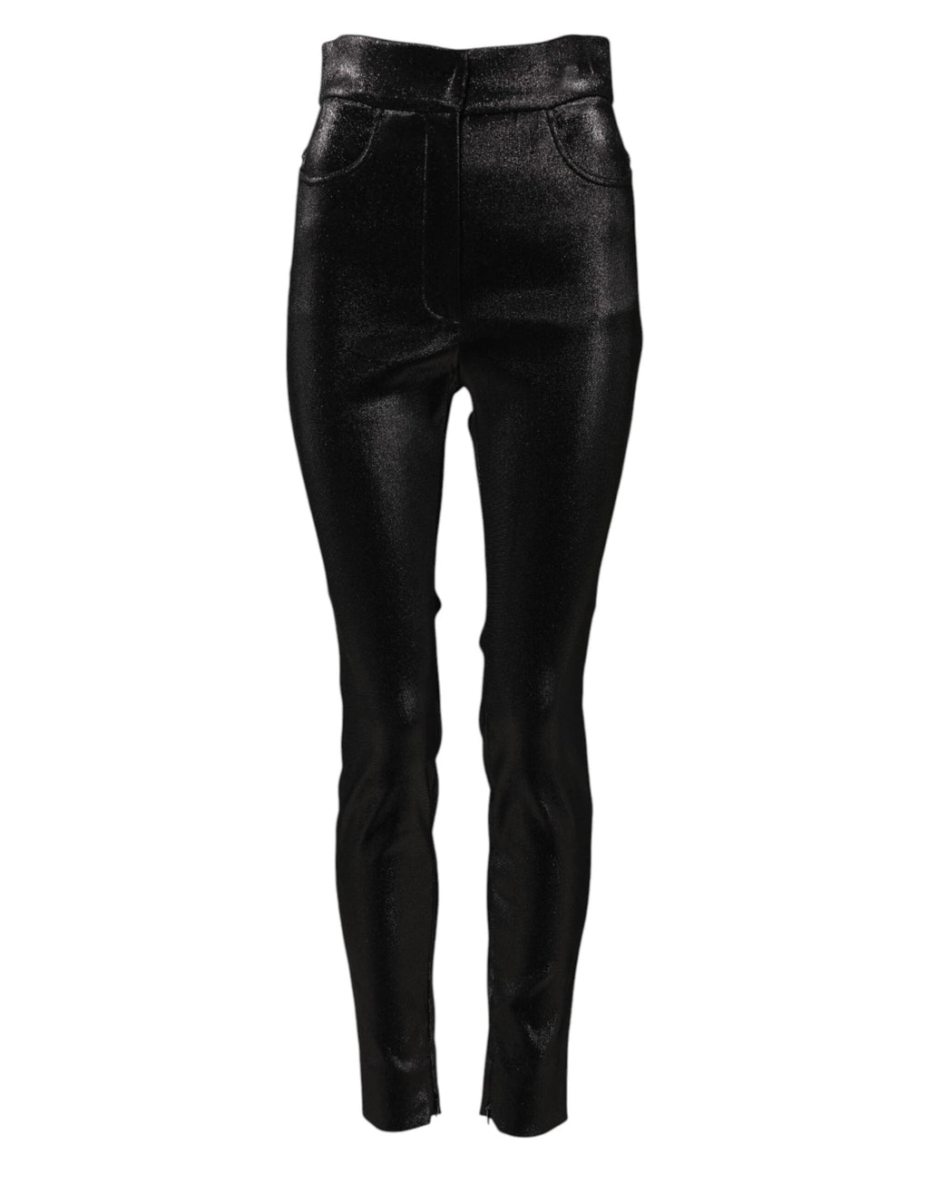 Dolce & Gabbana Black Cotton Stretch Lurex Thread Skinny Pants by Dolce & Gabbana