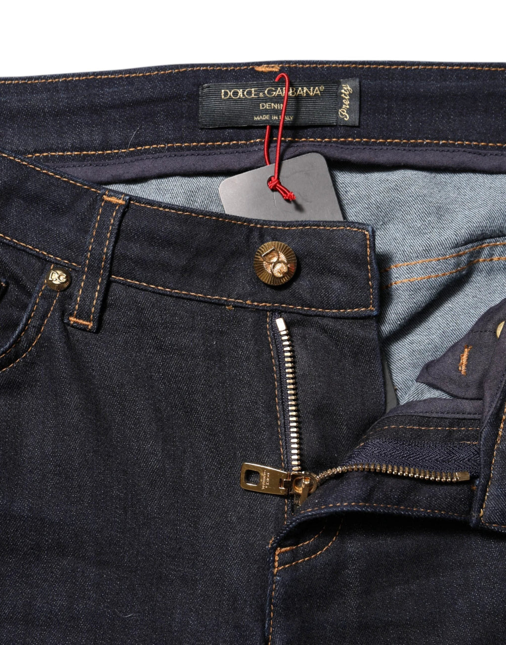 Dolce & Gabbana Blue Cotton PRETTY LowWaist Skinny Denim Jeans by Dolce & Gabbana