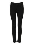 Dolce & Gabbana Black Cotton Skinny Mid Waist Denim Jeans by Dolce & Gabbana