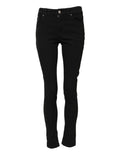 Dolce & Gabbana Black Cotton Skinny Mid Waist Denim Jeans by Dolce & Gabbana