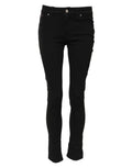 Dolce & Gabbana Black Cotton Skinny Mid Waist Denim Jeans by Dolce & Gabbana