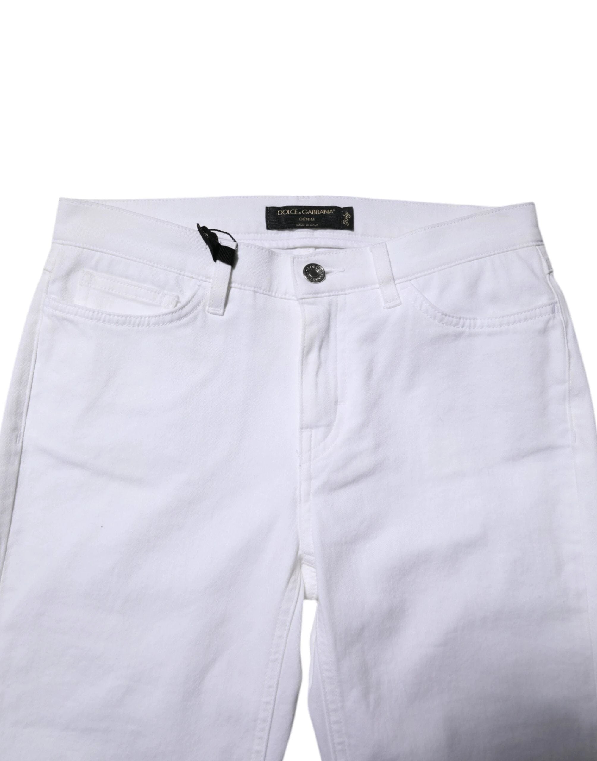 Dolce & Gabbana White GRACE Mid Waisted Skinny Denim Jeans by Dolce & Gabbana