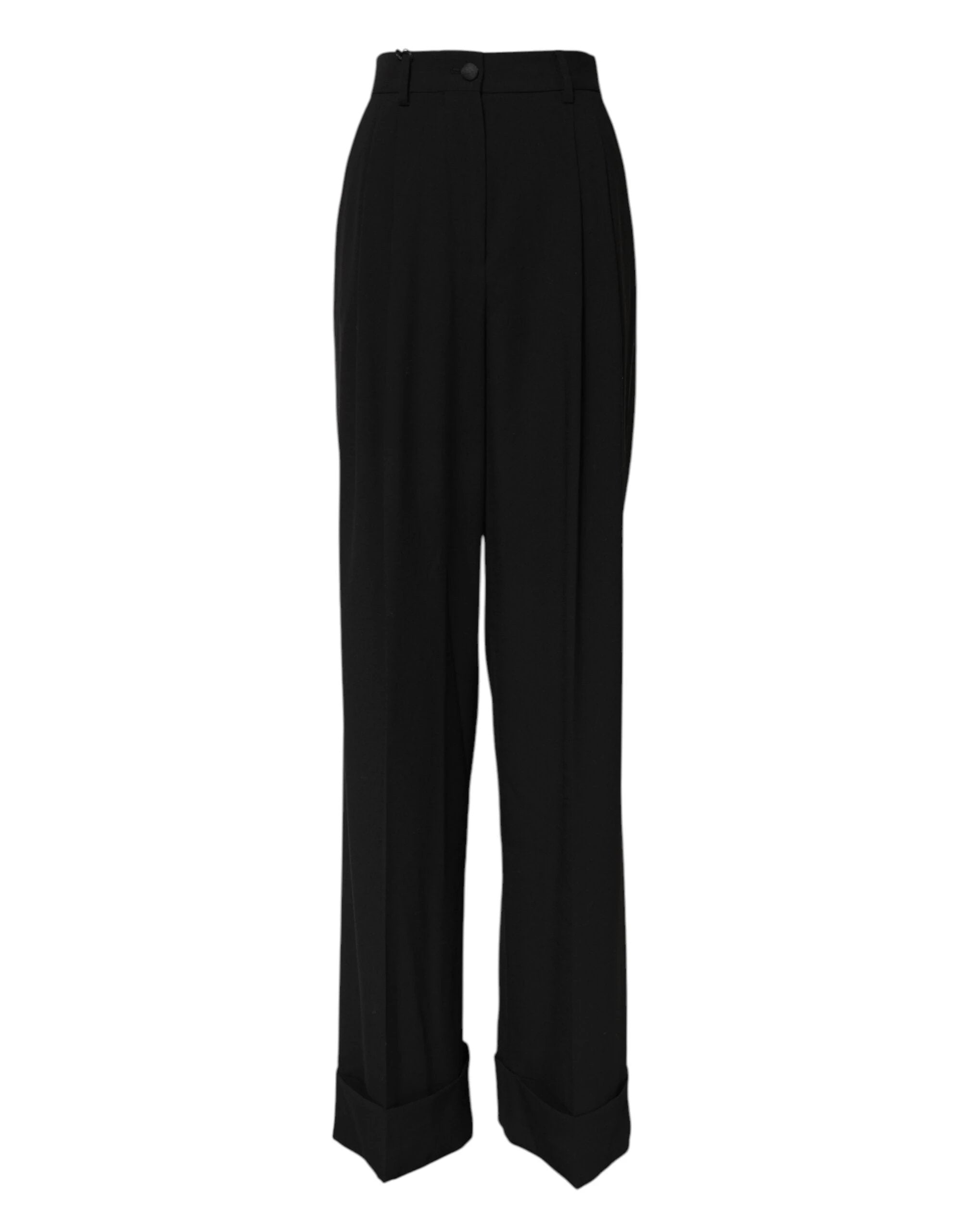 Dolce & Gabbana Black Wool High Waist Formal Pants by Dolce & Gabbana