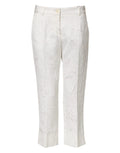 Dolce & Gabbana White Cotton Floral Jacquard Pants by Dolce & Gabbana