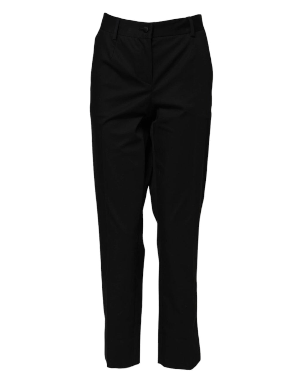 Dolce & Gabbana Black Cotton High Waist Formal Pants by Dolce & Gabbana