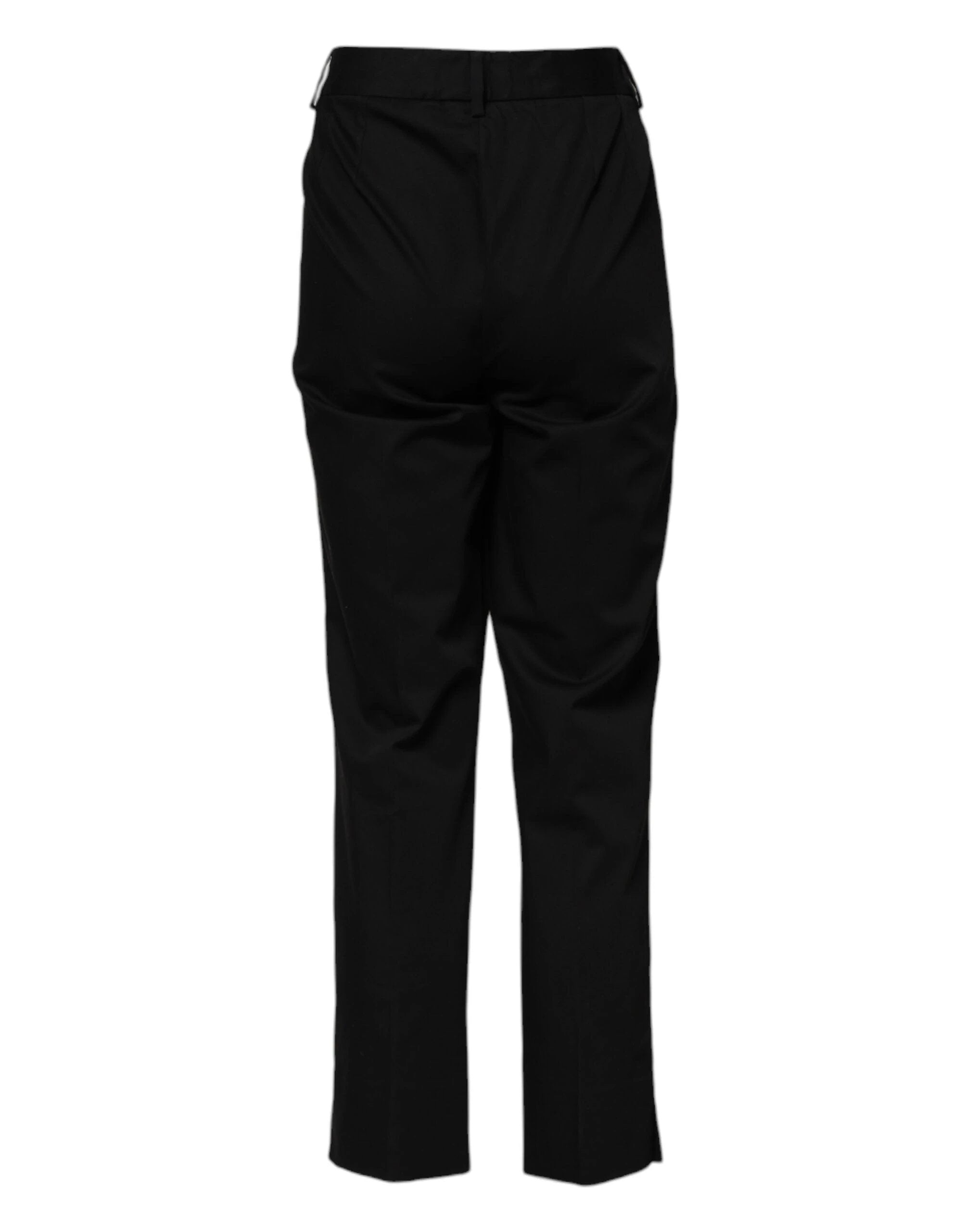 Dolce & Gabbana Black Cotton High Waist Formal Pants by Dolce & Gabbana