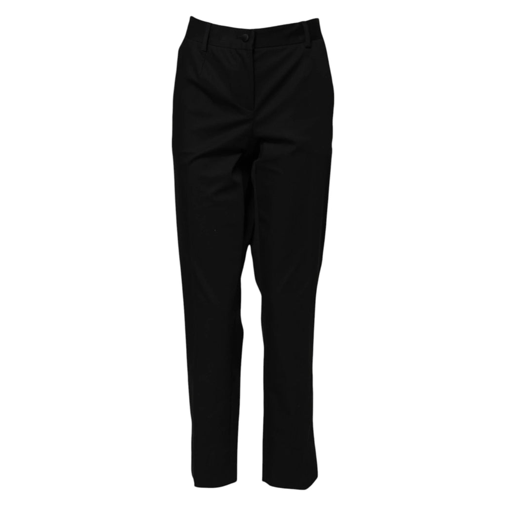 Dolce & Gabbana Black Cotton High Waist Formal Pants by Dolce & Gabbana