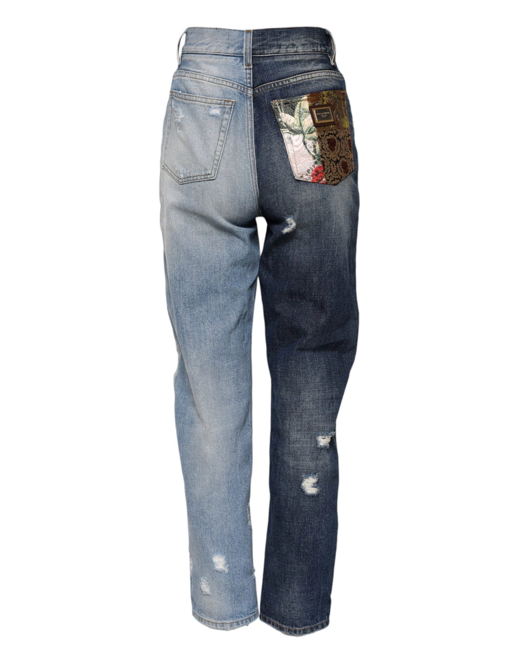 Dolce & Gabbana Multicolor Patchwork Tapered Denim Jeans by Dolce & Gabbana