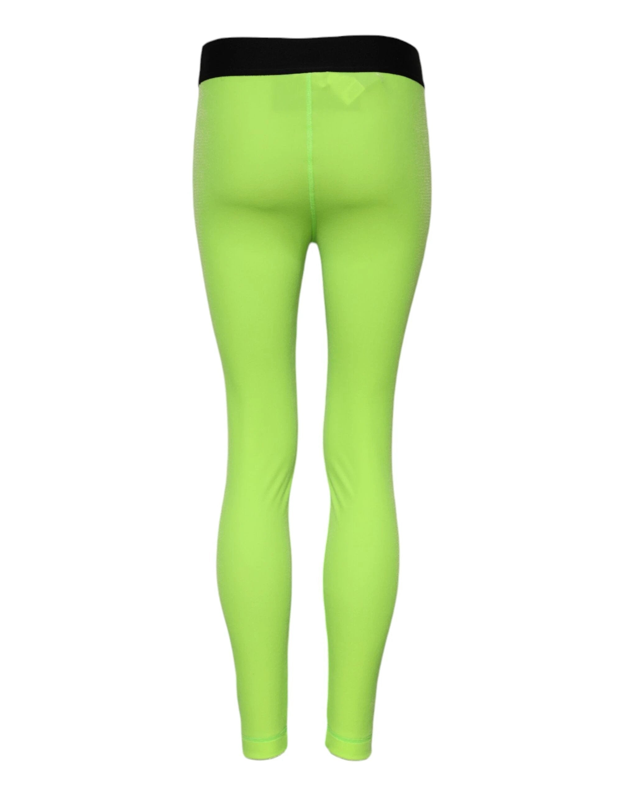 Dolce & Gabbana Green Nylon Slim Fit Leggings Pants by Dolce & Gabbana