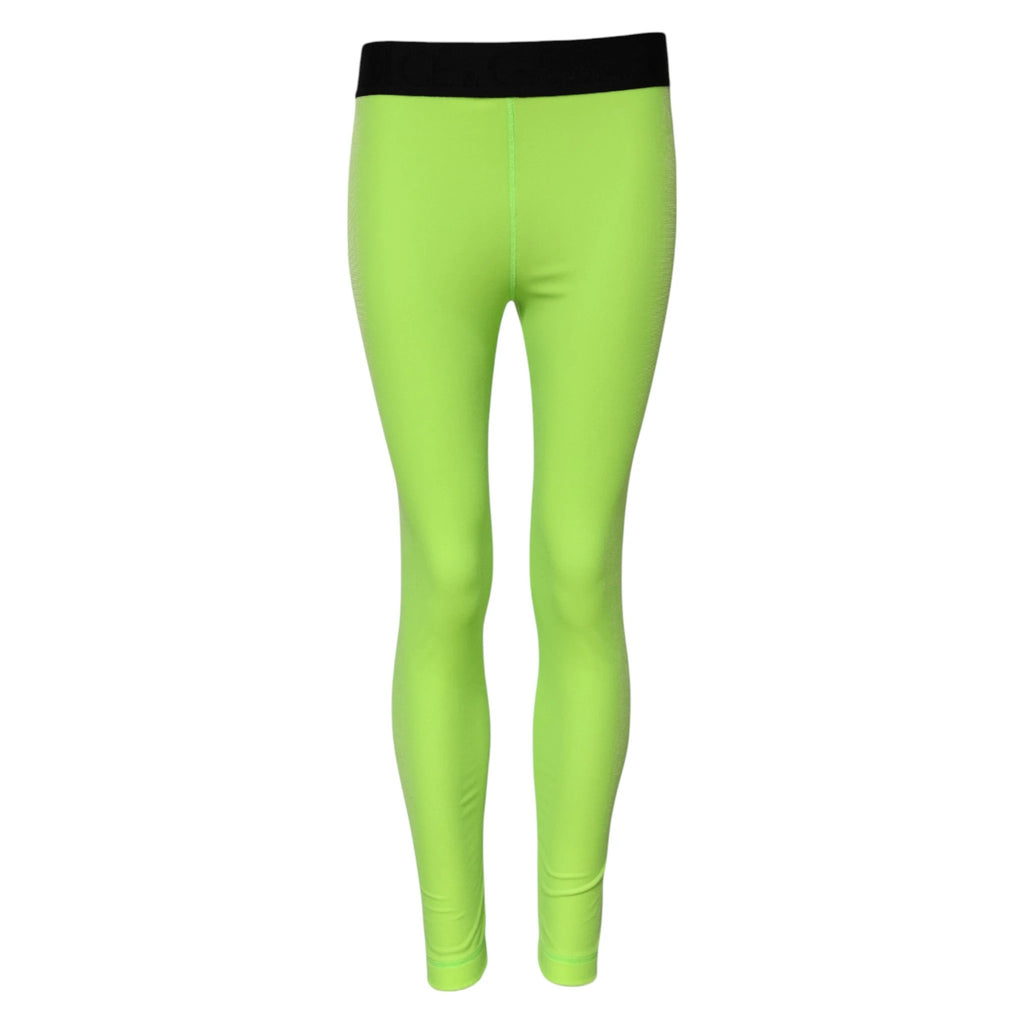 Dolce & Gabbana Green Nylon Slim Fit Leggings Pants by Dolce & Gabbana