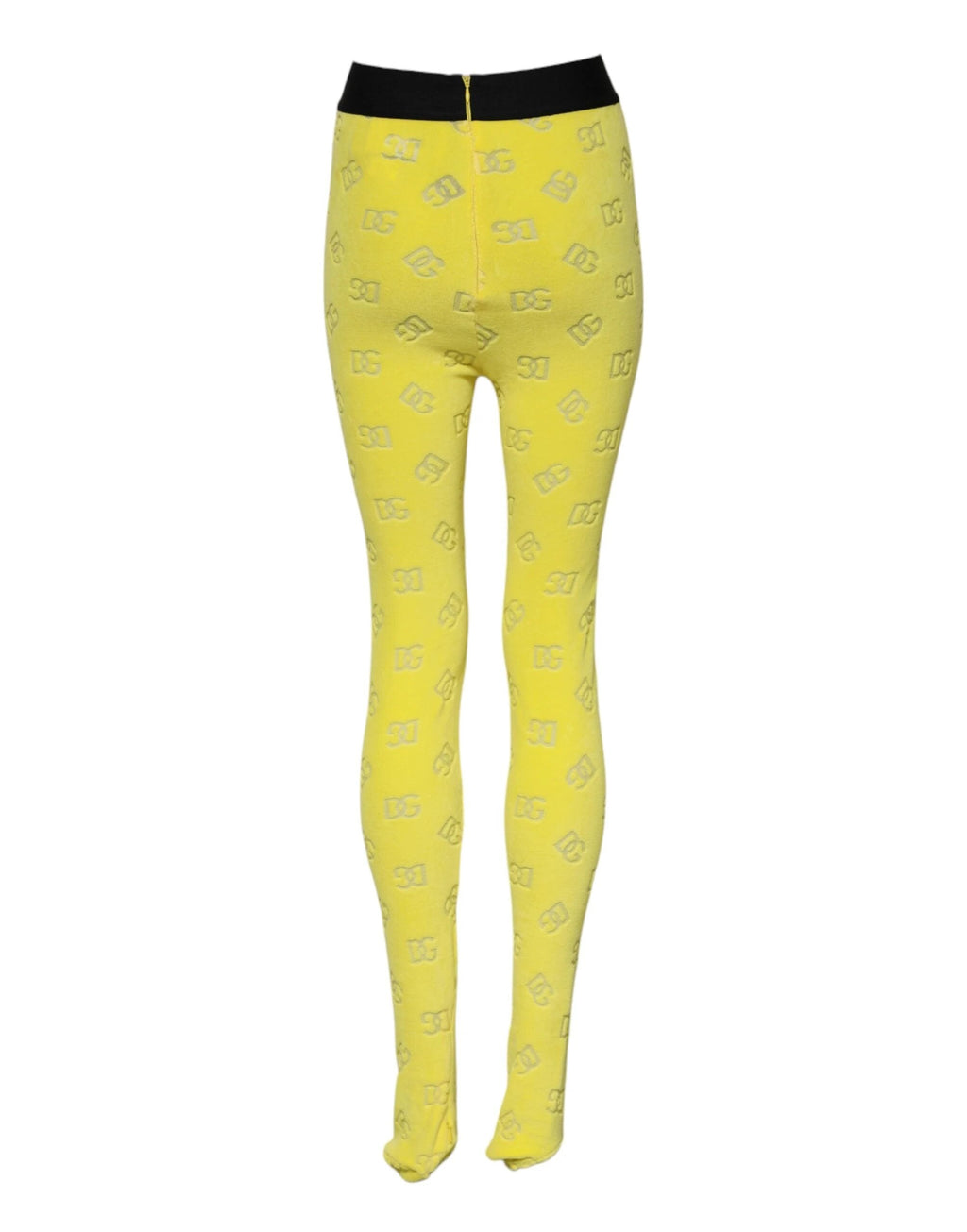 Dolce & Gabbana Yellow Logo Slim Fit Leggings Pants by Dolce & Gabbana