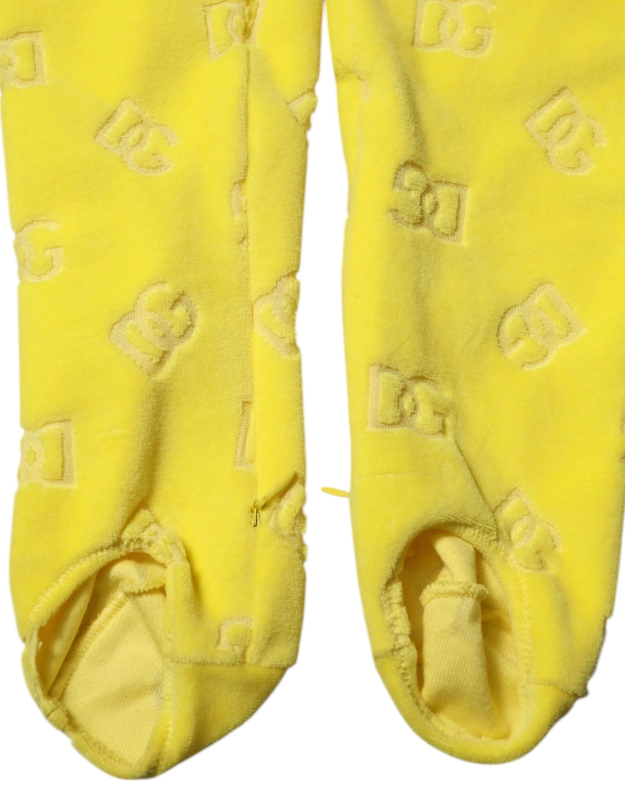 Dolce & Gabbana Yellow Logo Slim Fit Leggings Pants by Dolce & Gabbana