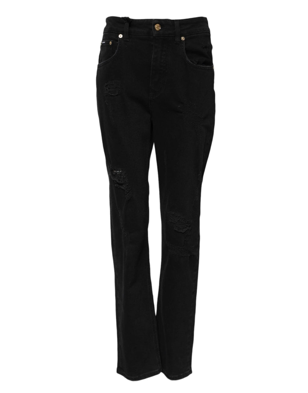 Dolce & Gabbana Black Boyfriend Cotton Flared Denim Jeans by Dolce & Gabbana