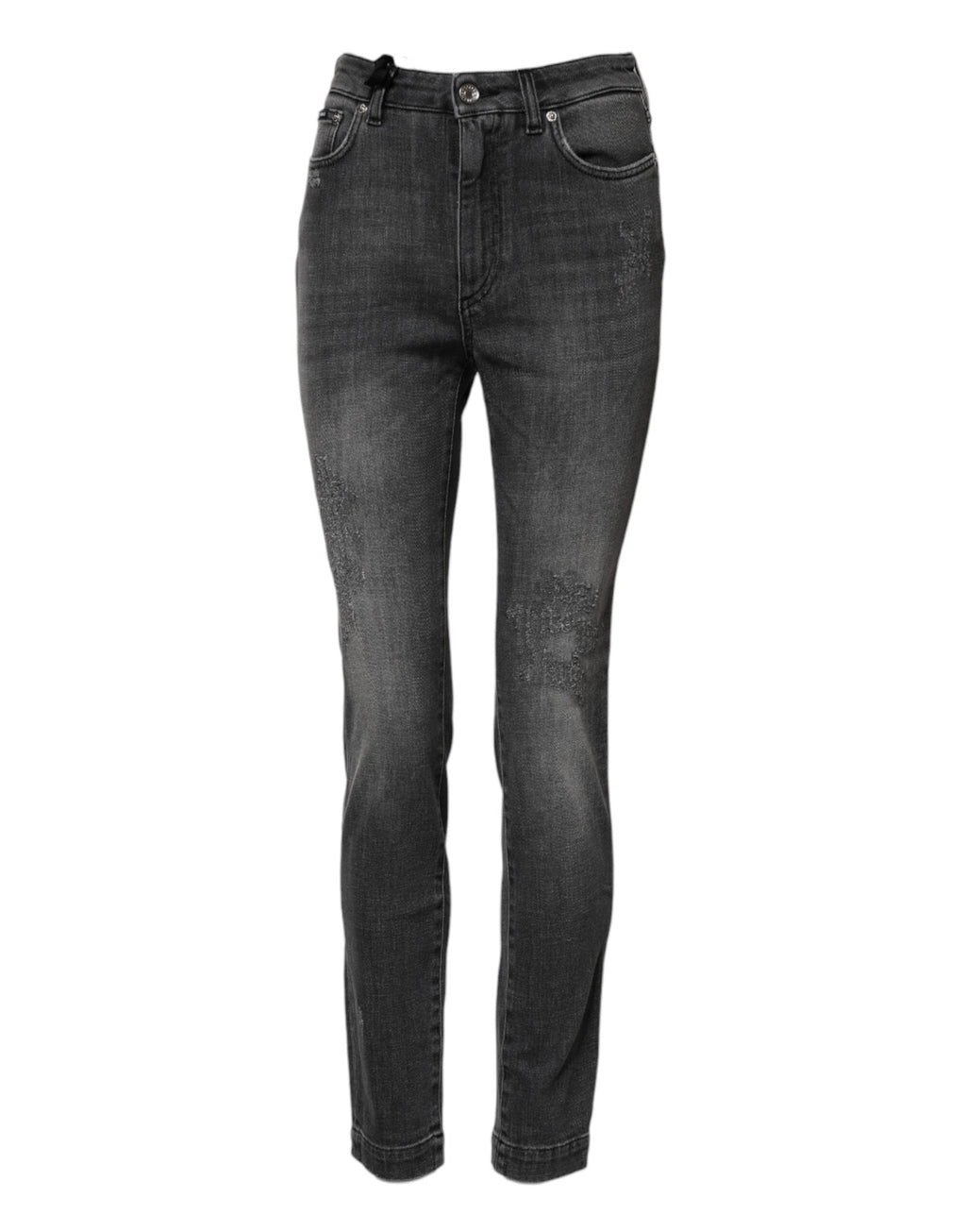 Dolce & Gabbana Dark Gray AUDREY Cotton Skinny Denim Jeans by Dolce & Gabbana