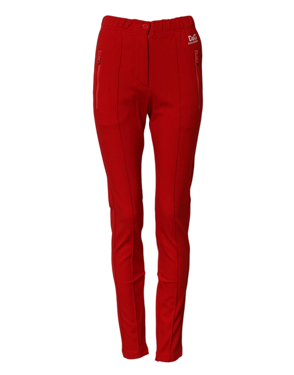 Dolce & Gabbana Red Mid Waist Slim Fit Pants by Dolce & Gabbana