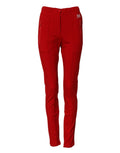 Dolce & Gabbana Red Mid Waist Slim Fit Pants by Dolce & Gabbana