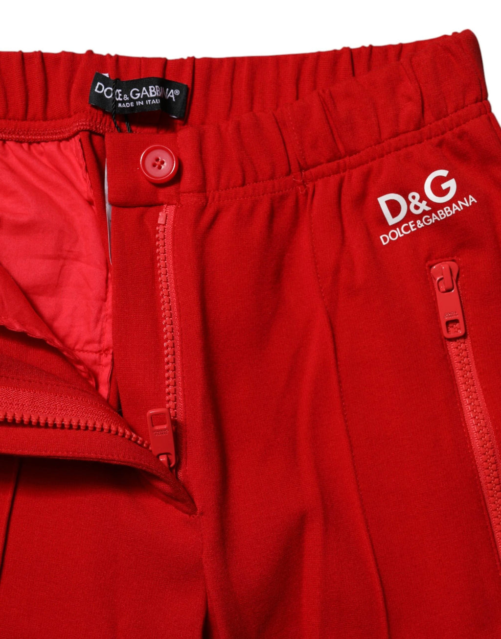 Dolce & Gabbana Red Mid Waist Slim Fit Pants by Dolce & Gabbana