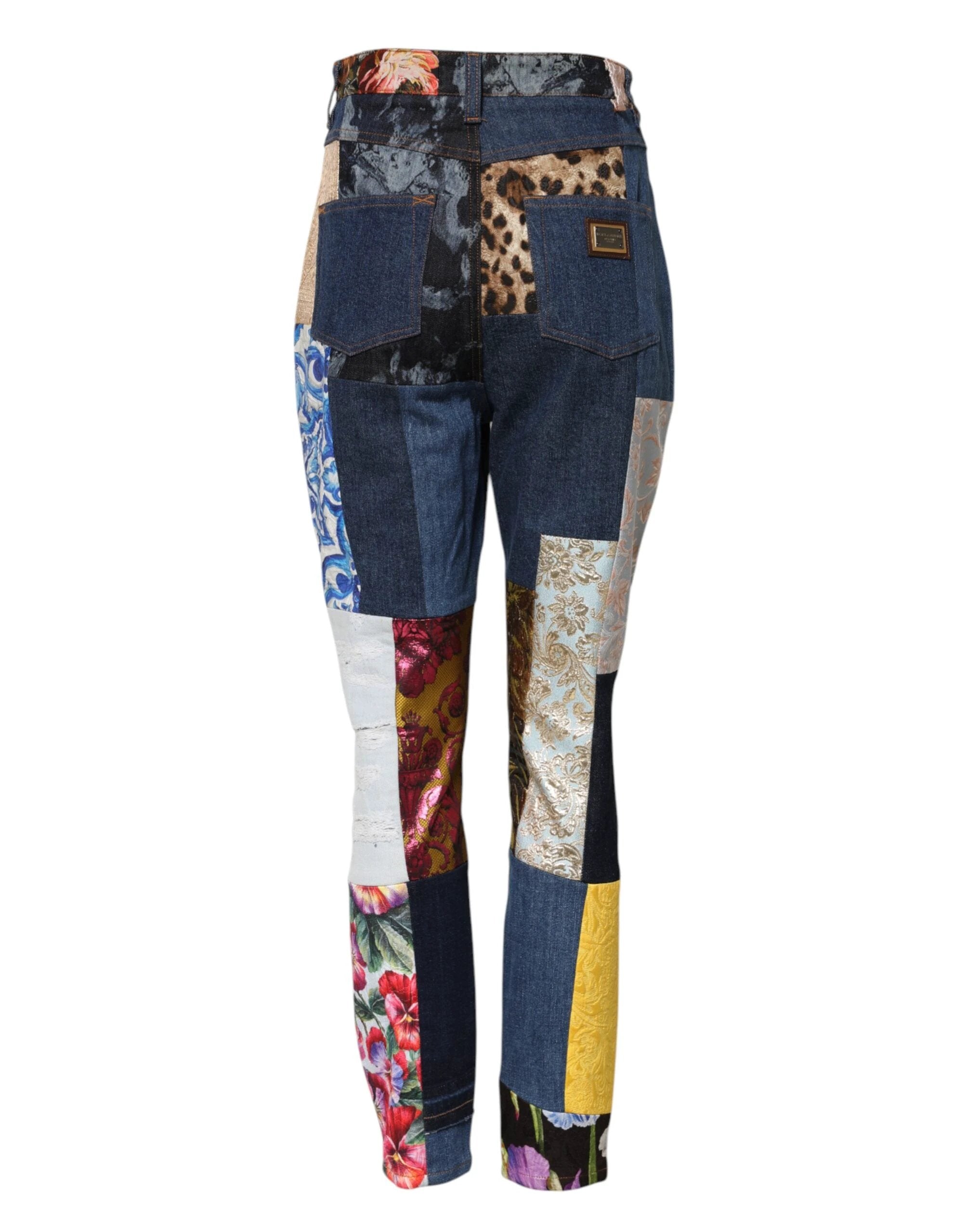 Dolce & Gabbana Multicolor Patchwork Skinny Denim Jeans by Dolce & Gabbana