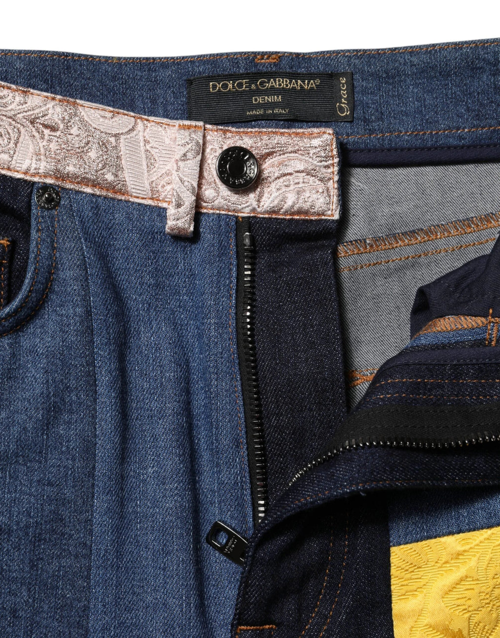 Dolce & Gabbana Multicolor Patchwork Skinny Denim Jeans by Dolce & Gabbana