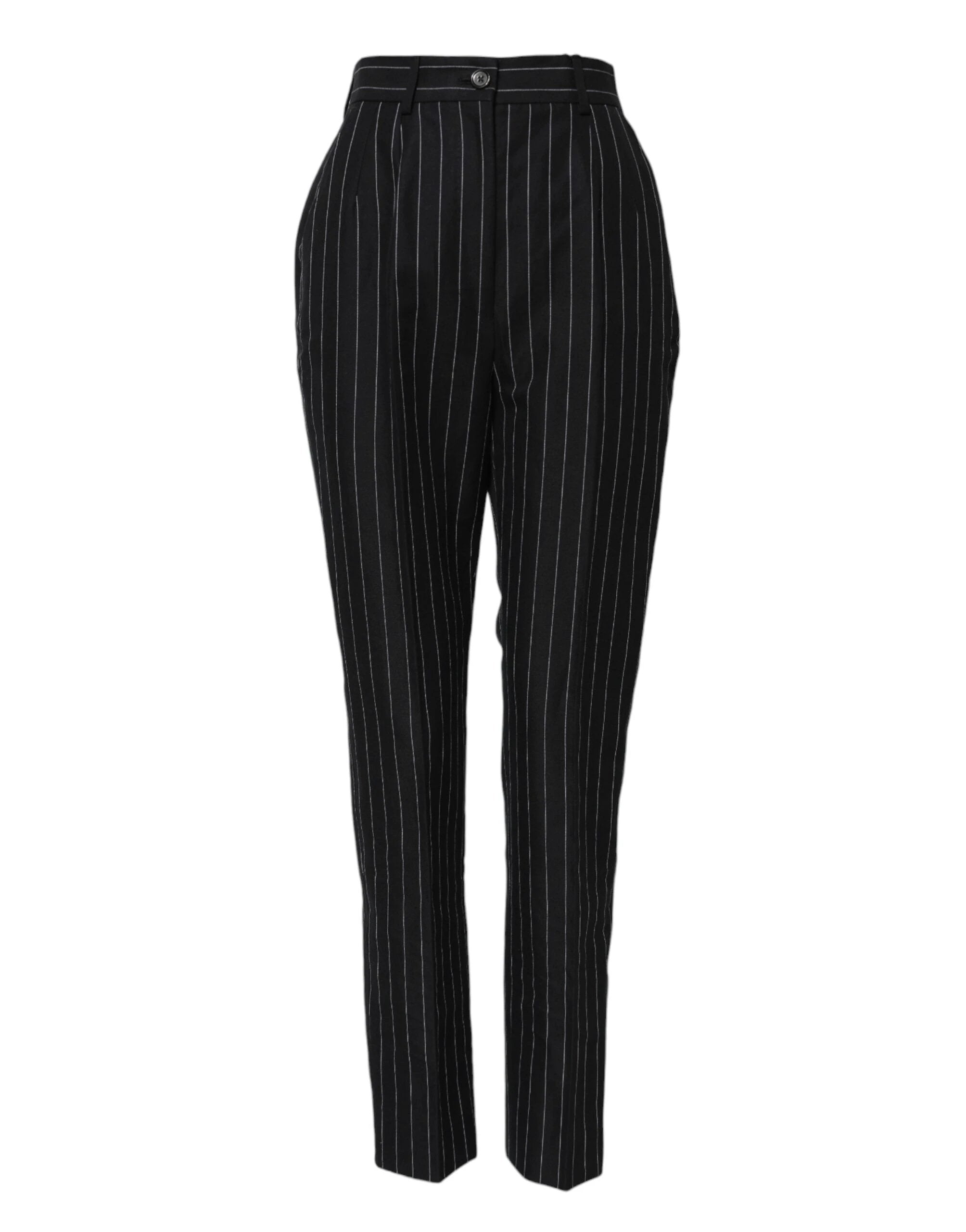 Dolce & Gabbana Black Stripes High Waist Tapered Pants by Dolce & Gabbana