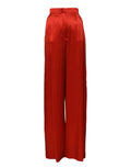 Dolce & Gabbana Red Satin High Waist Wide Leg Pants by Dolce & Gabbana