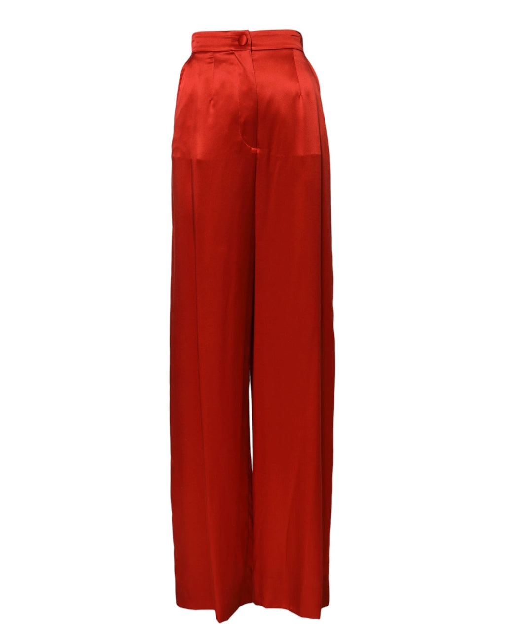 Dolce & Gabbana Red Satin High Waist Wide Leg Pants by Dolce & Gabbana