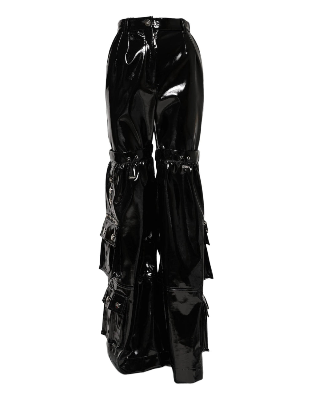 Dolce & Gabbana Black High Waist Cargo Bootcut Pants by Dolce & Gabbana