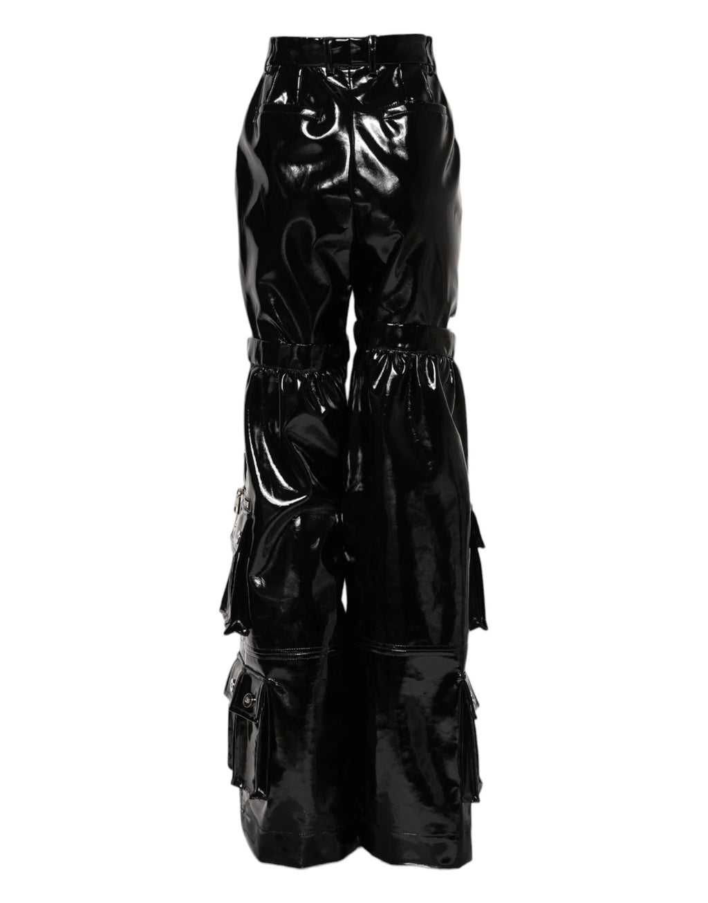 Dolce & Gabbana Black High Waist Cargo Bootcut Pants by Dolce & Gabbana