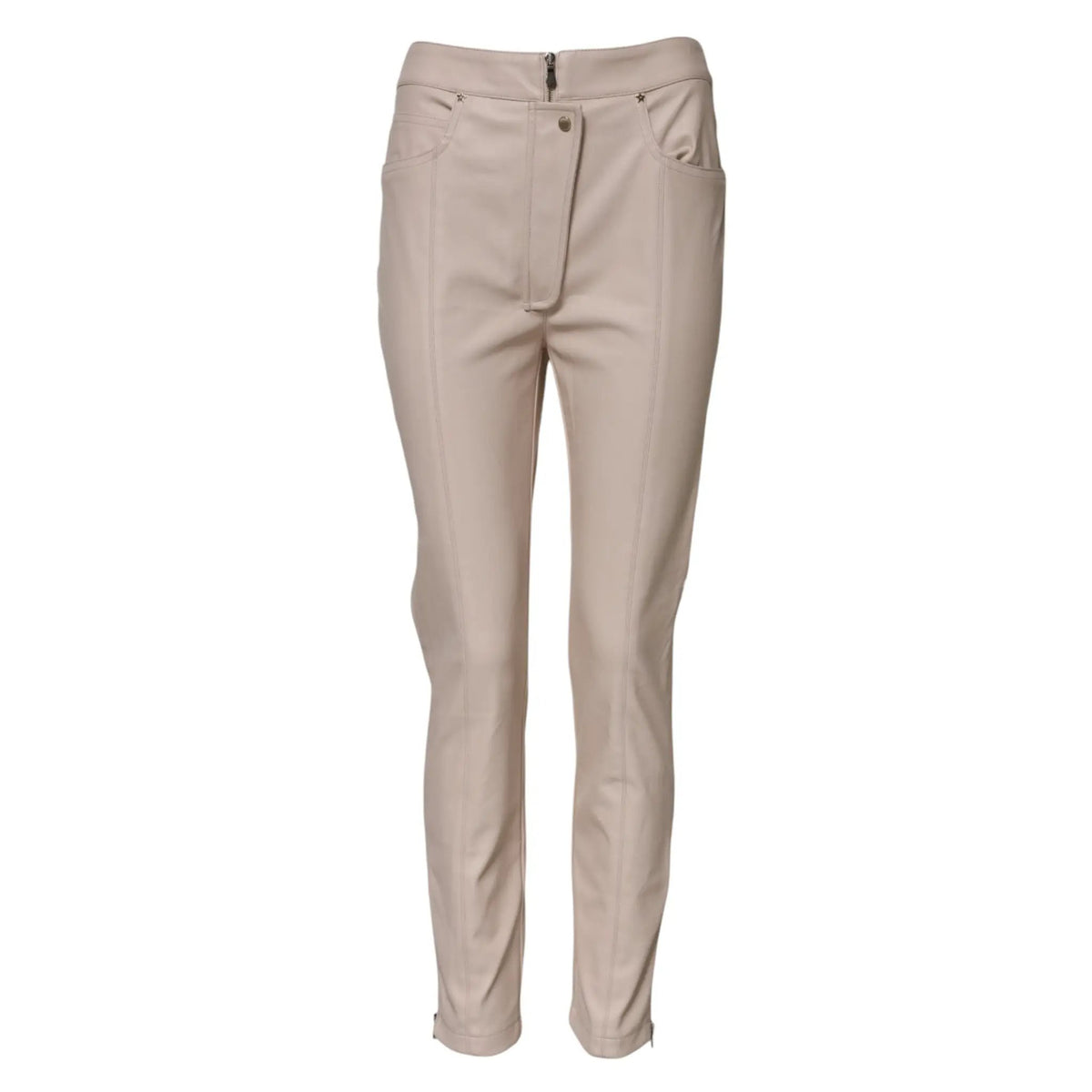 Elisabetta Franchi Elisabetta Franchi Beige High Waist Tapered Pants