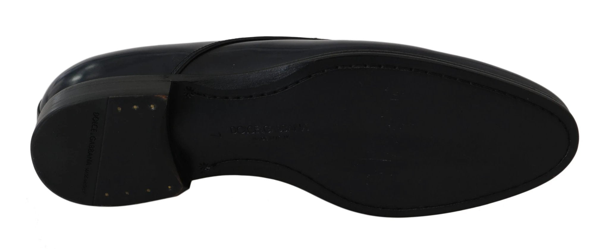 Dolce & Gabbana Blue Leather Dress Derby Formal Mens Shoes by Dolce & Gabbana