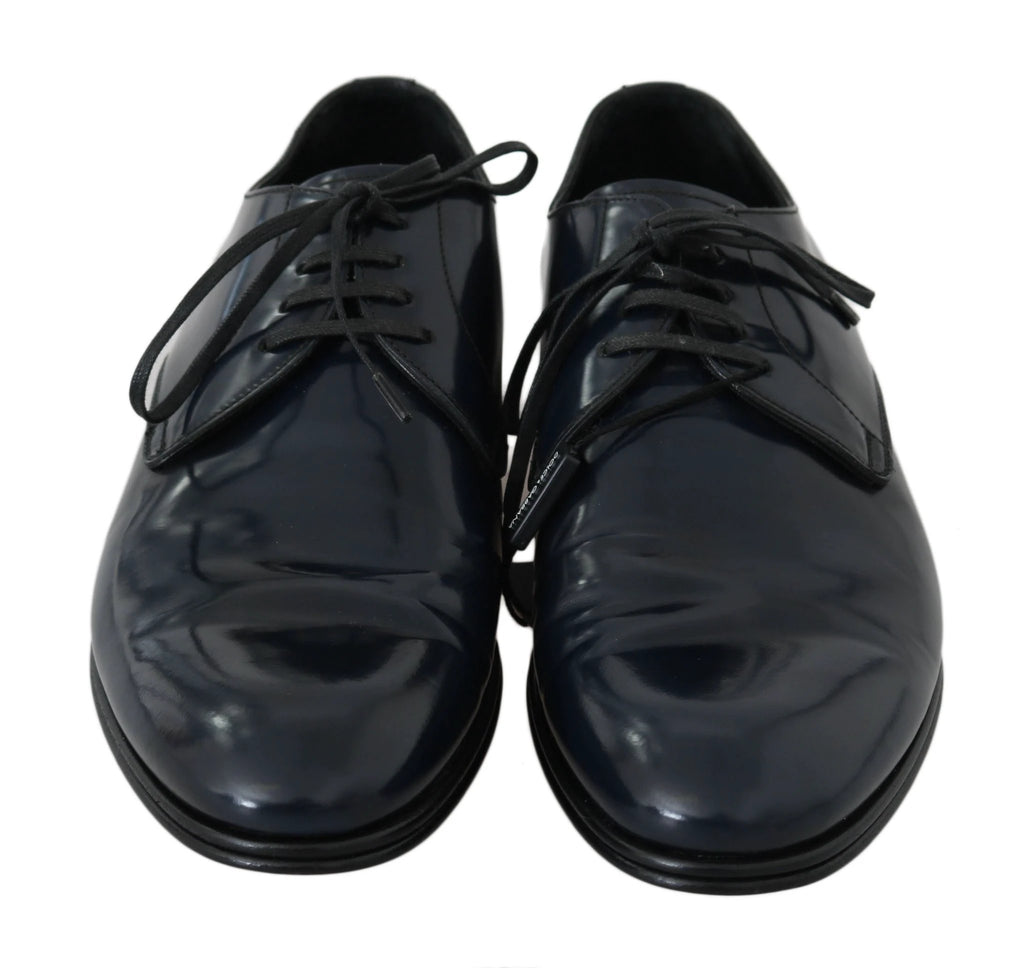 Dolce & Gabbana Blue Leather Dress Derby Formal Mens Shoes by Dolce & Gabbana