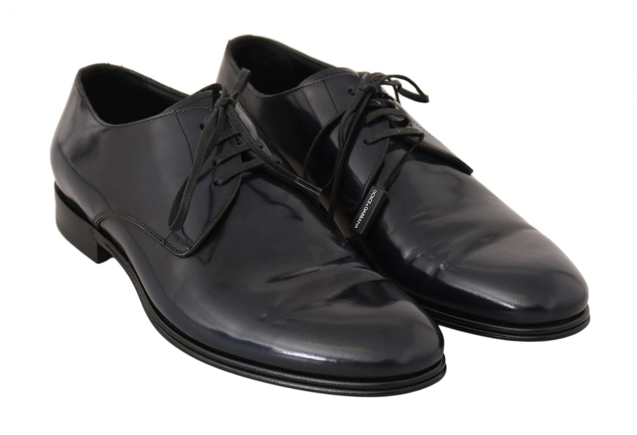 Dolce & Gabbana Blue Leather Dress Derby Formal Mens Shoes by Dolce & Gabbana
