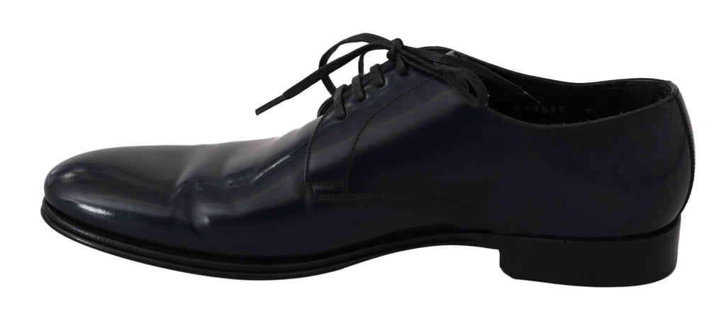 Dolce & Gabbana Blue Leather Dress Derby Formal Mens Shoes by Dolce & Gabbana