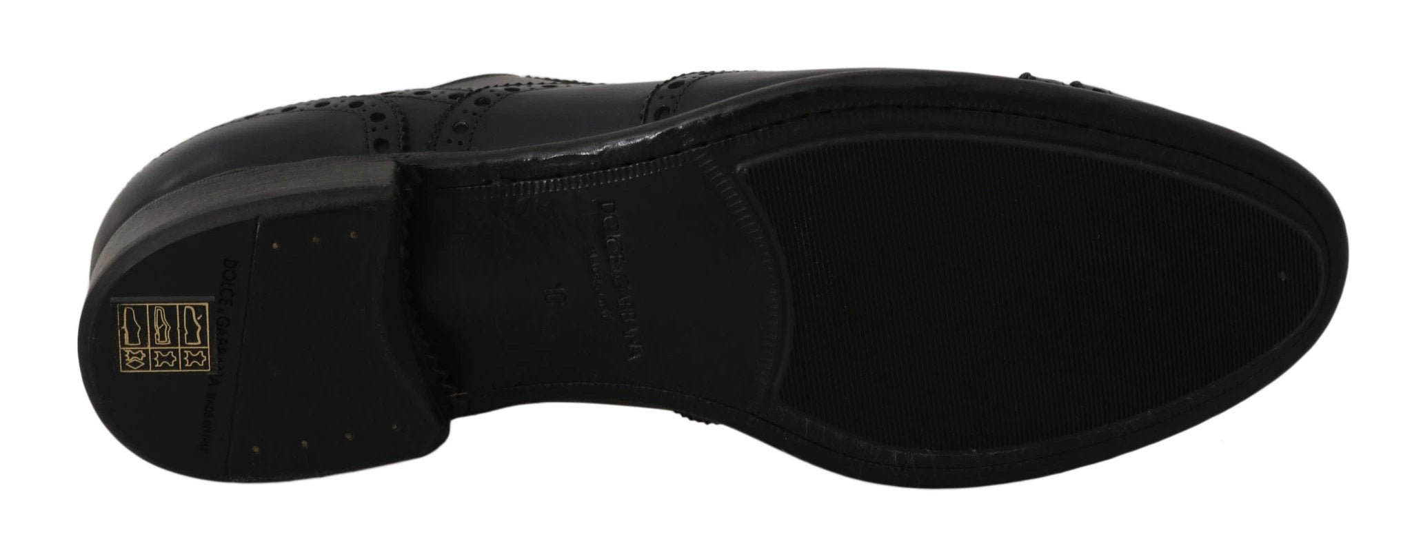 Dolce & Gabbana Dark Blue Leather Wingtip Oxford Dress Shoes by Dolce & Gabbana