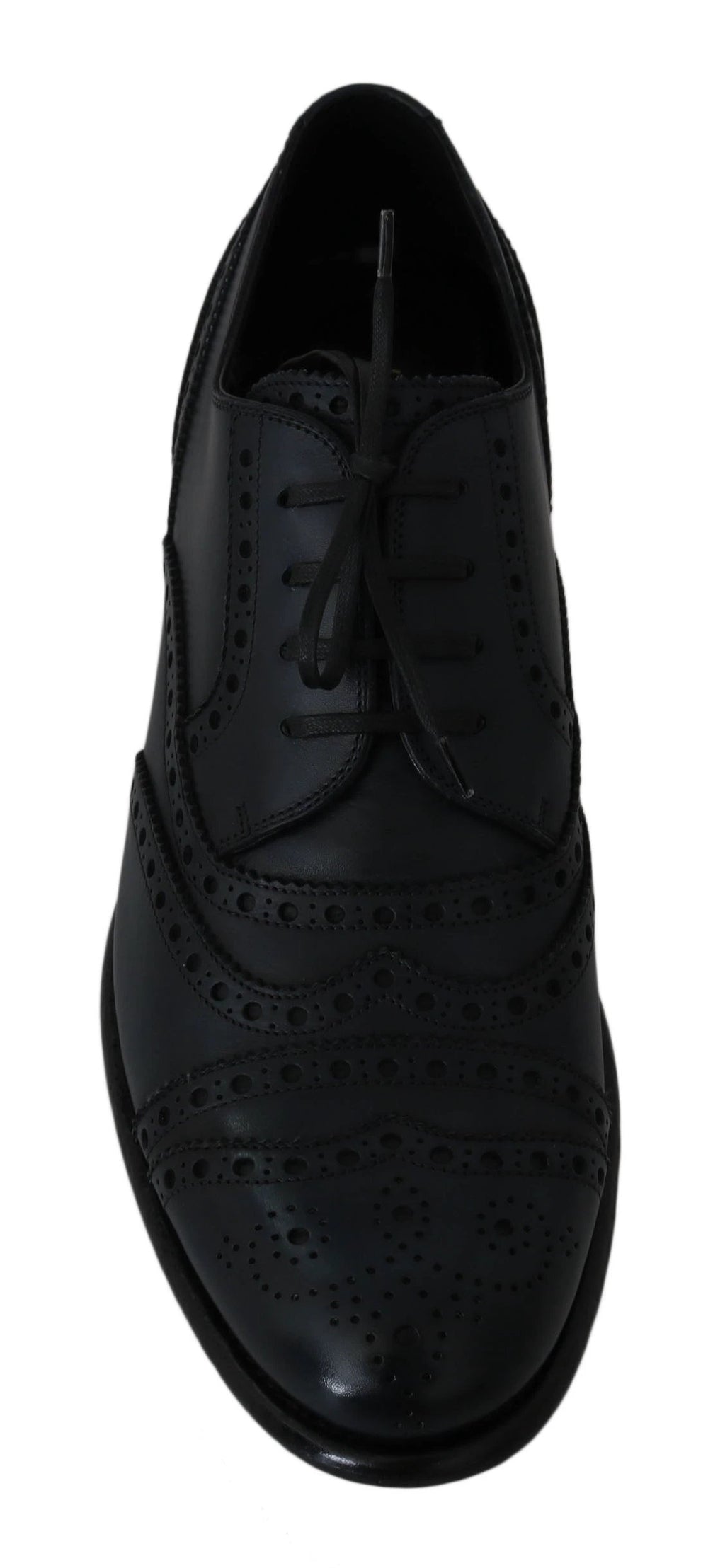 Dolce & Gabbana Dark Blue Leather Wingtip Oxford Dress Shoes by Dolce & Gabbana