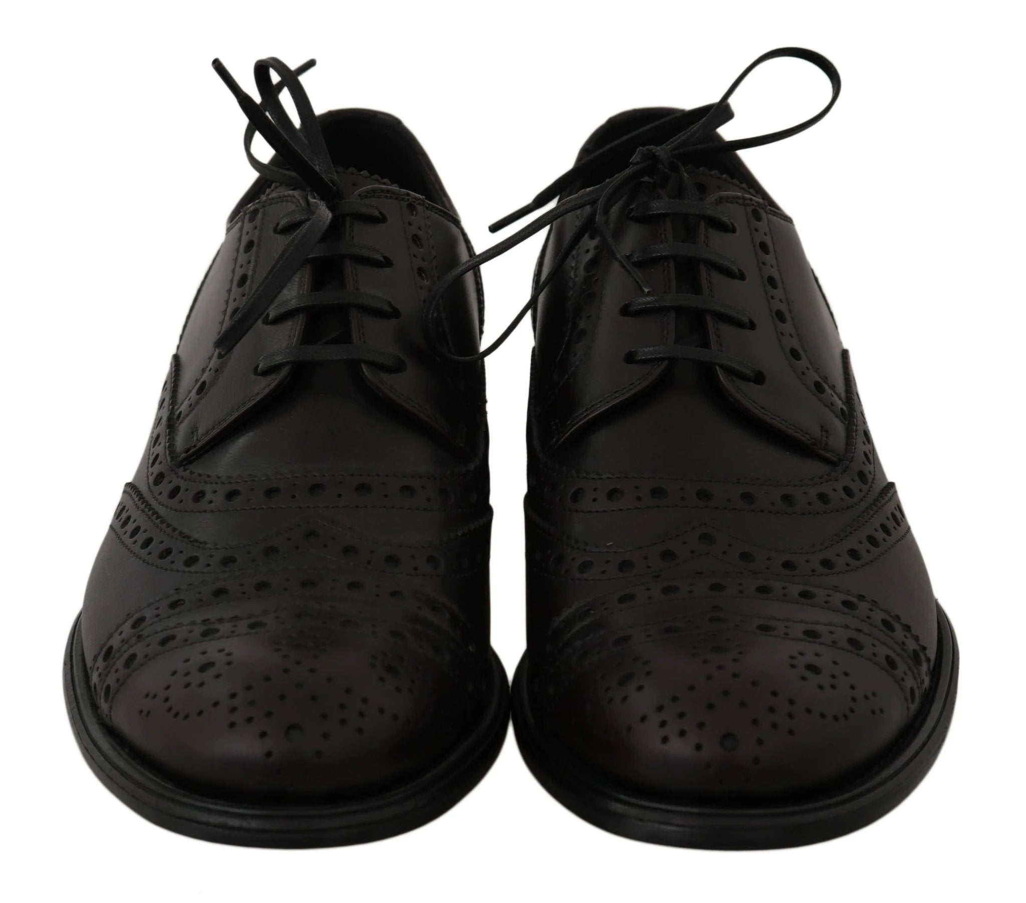 Dolce & Gabbana Black Leather Wingtip Oxford Dress Shoes by Dolce & Gabbana