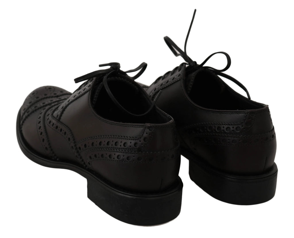 Dolce & Gabbana Black Leather Wingtip Oxford Dress Shoes by Dolce & Gabbana