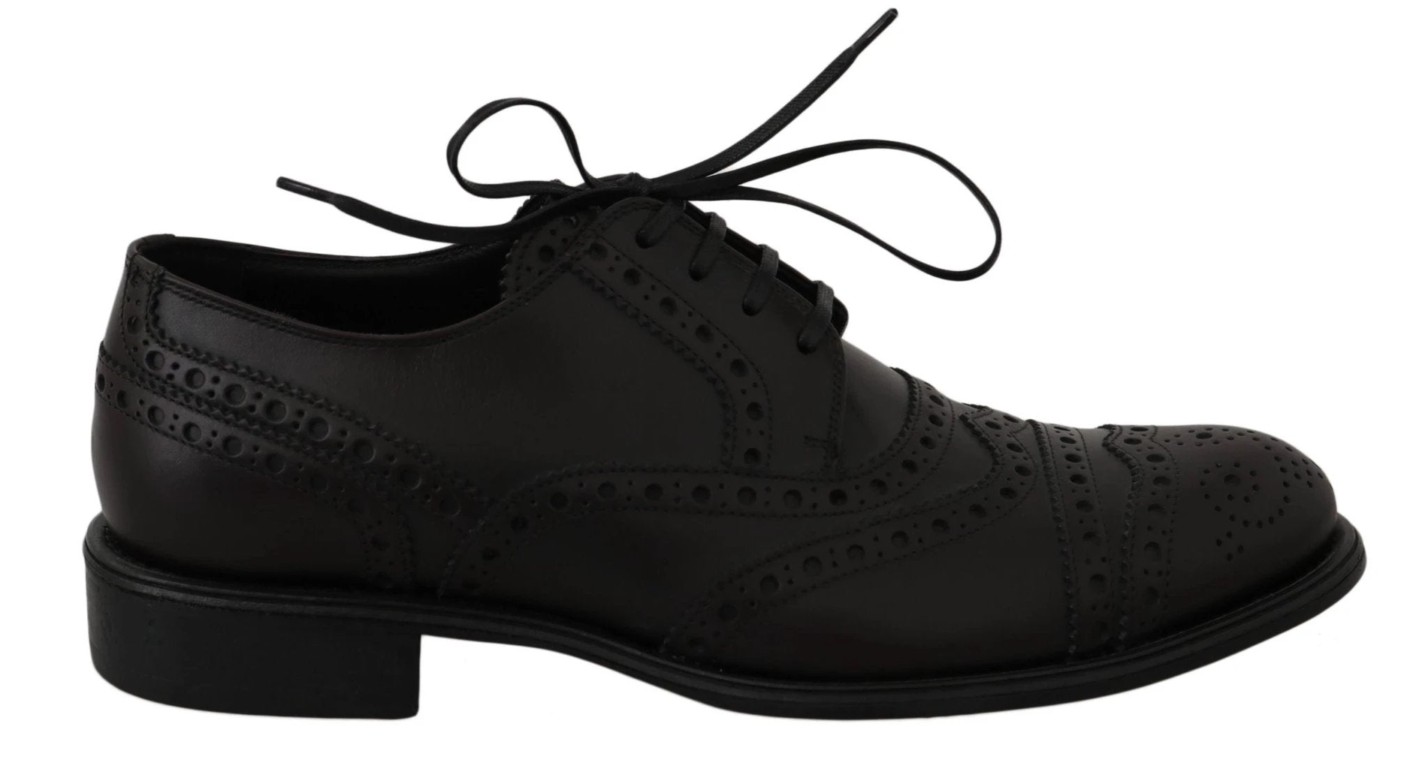 Dolce & Gabbana Black Leather Wingtip Oxford Dress Shoes by Dolce & Gabbana