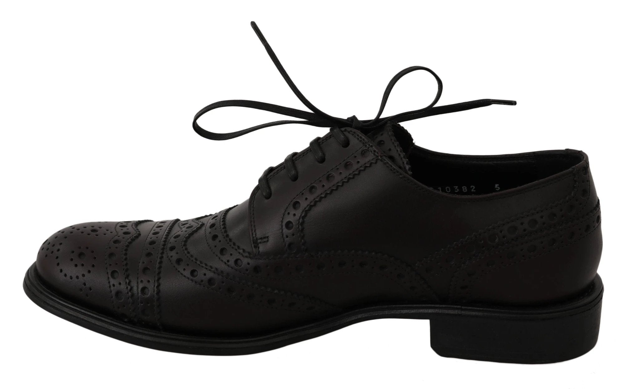 Dolce & Gabbana Black Leather Wingtip Oxford Dress Shoes by Dolce & Gabbana