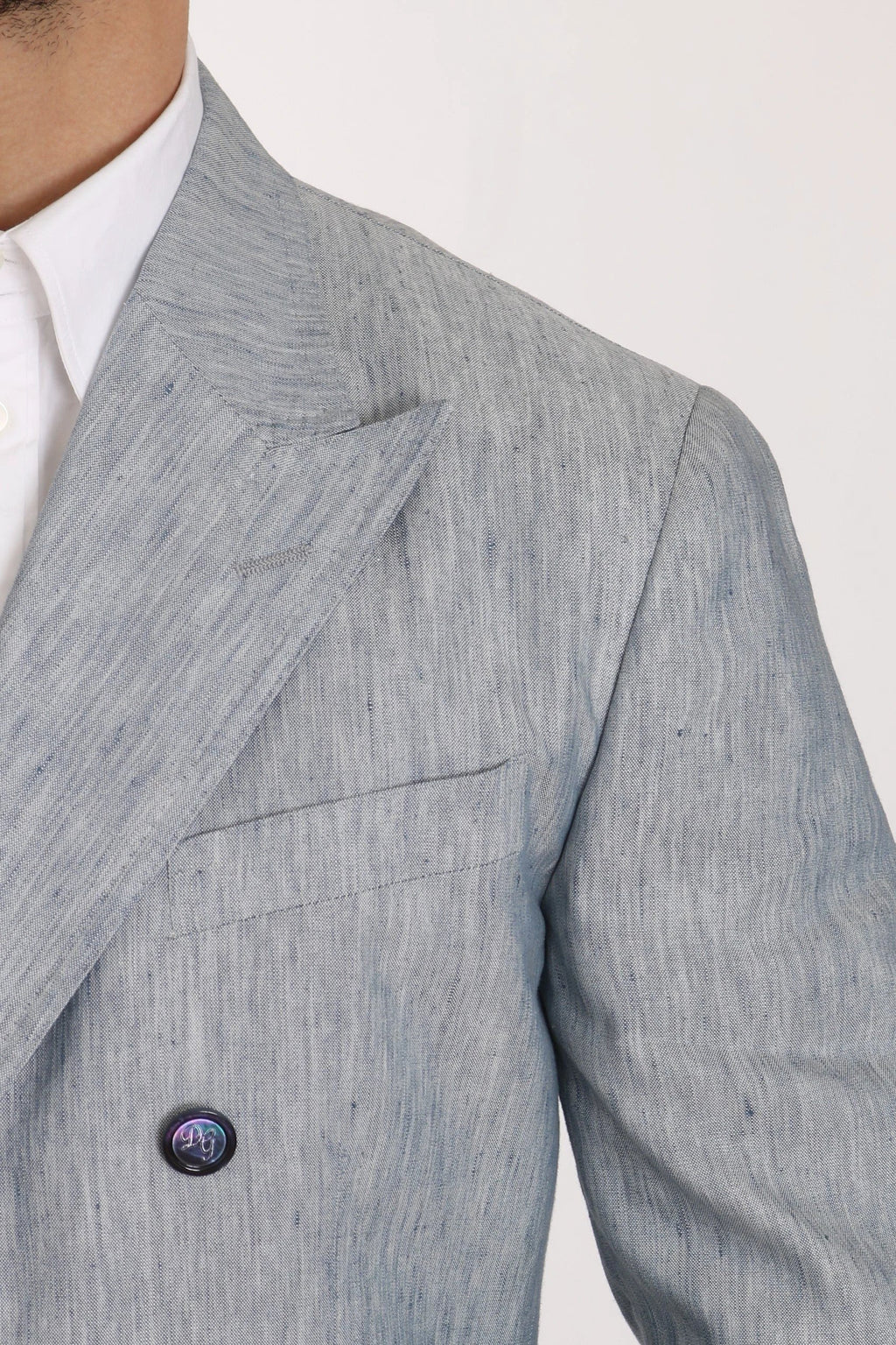 Dolce & Gabbana Blue Flax NAPOLI Jacket Coat Blazer by Dolce & Gabbana
