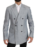 Dolce & Gabbana Blue Flax NAPOLI Jacket Coat Blazer by Dolce & Gabbana