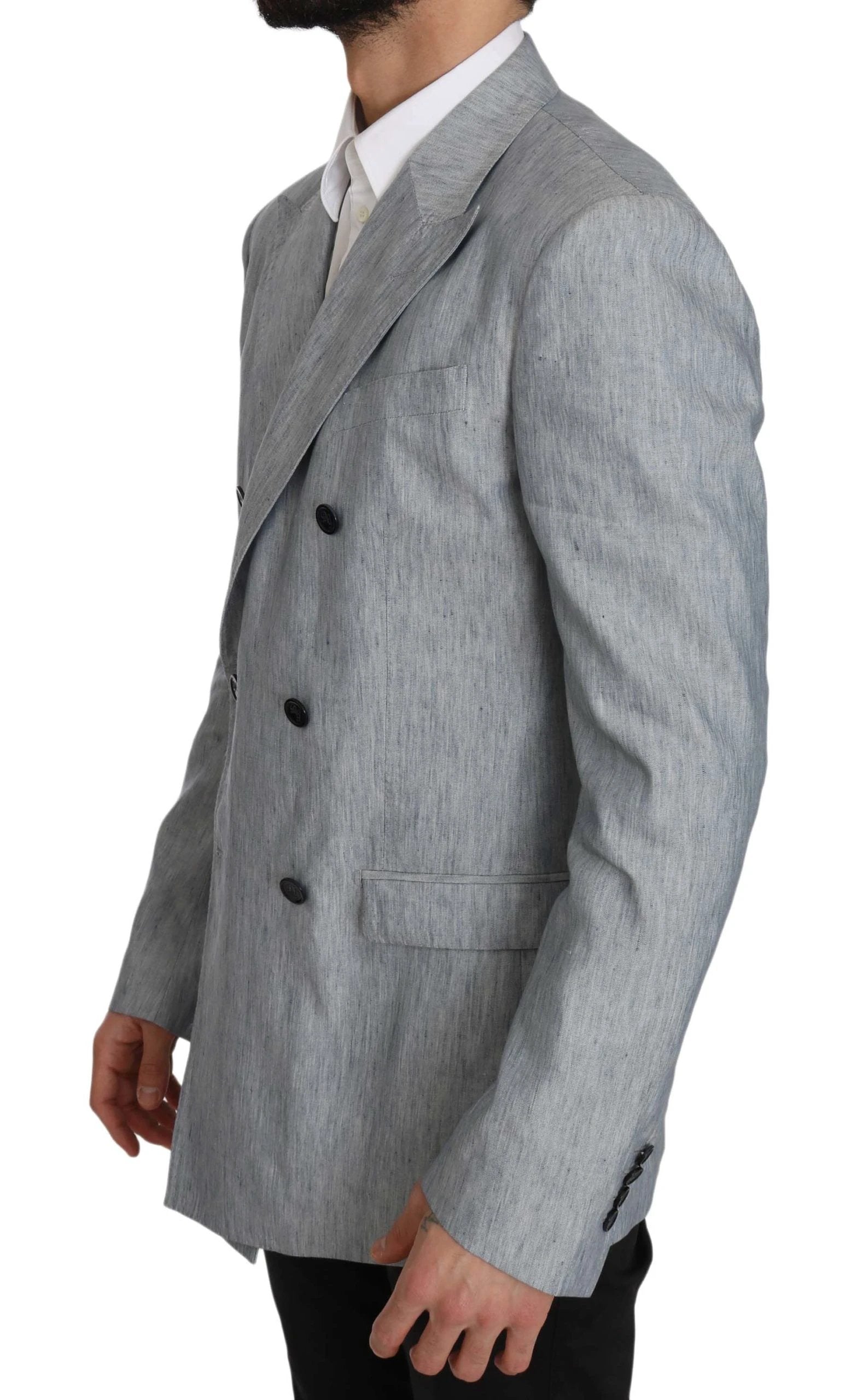 Dolce & Gabbana Blue Flax NAPOLI Jacket Coat Blazer by Dolce & Gabbana
