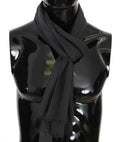 Dolce & Gabbana Gray 100% Wool Striped Pattern Wrap Scarf by Dolce & Gabbana
